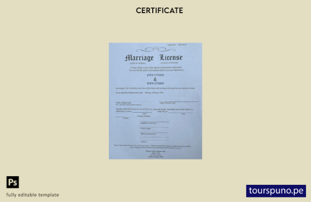 listo para imprimir plantilla de certificado de matrimonio del condado de Fulton